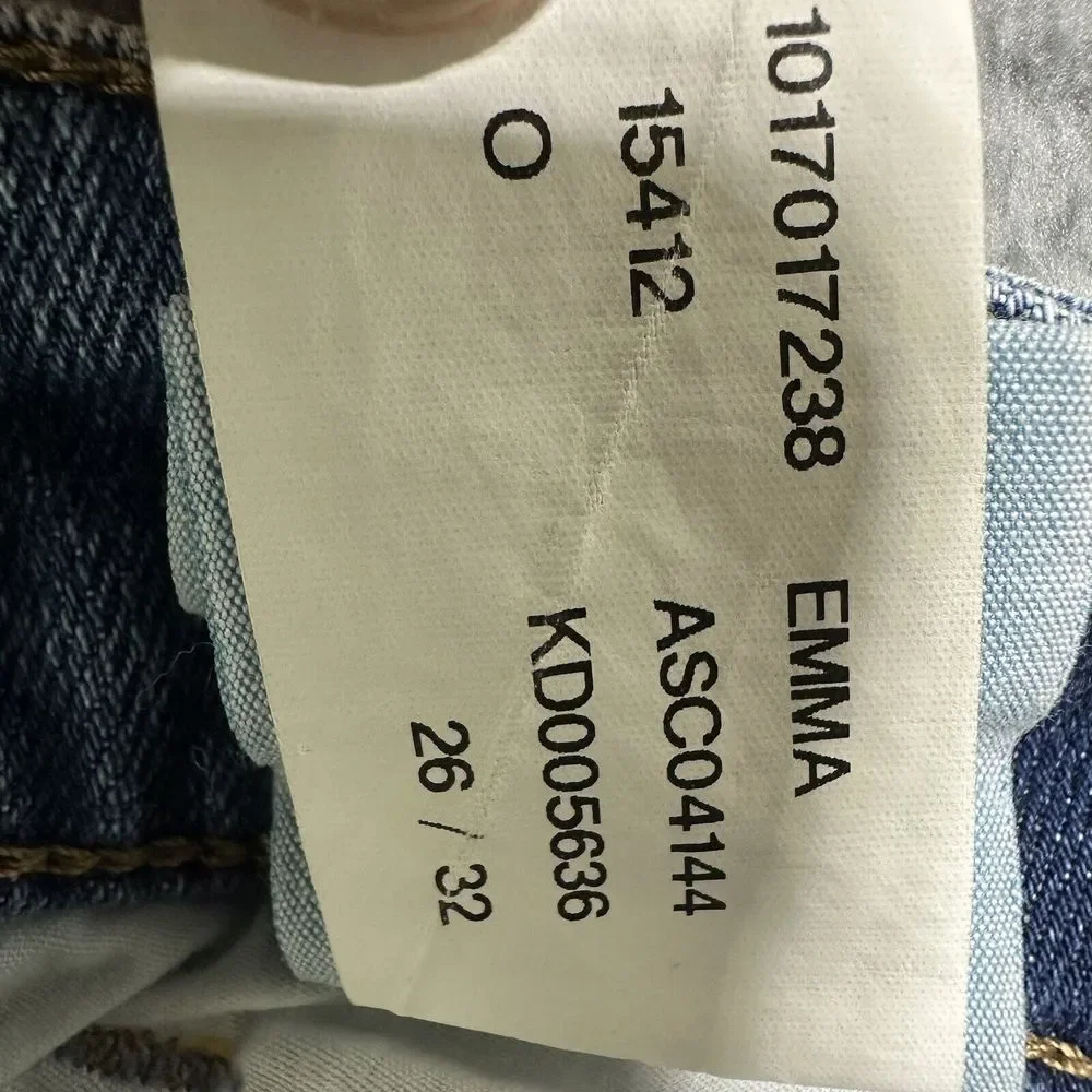 Mavi Jeans Womens 28 Emma Slim Boyfriend Distressed Blue Stretch Denim 28x30 Y2K